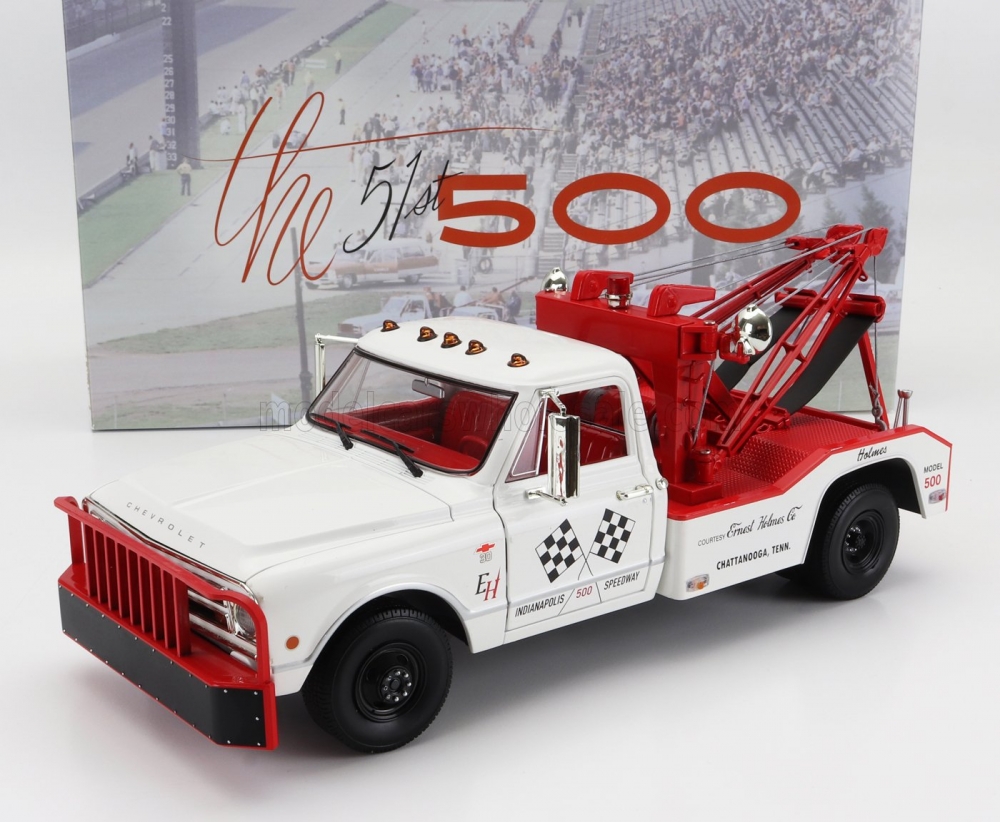 1:18 CHEVROLET C-30 Truck Pick-up Dually Wrecker (1967) - Carro Attrezzi - Official Courtesy Truck 51st 500 Mile Race Indianapolis, Cream Red - 13651