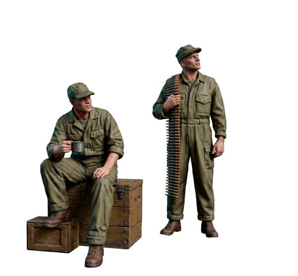 1:48 Наземный персонал, перезарядка вооружения. Союзные ВВС WWII (4 фигуры) - 47037