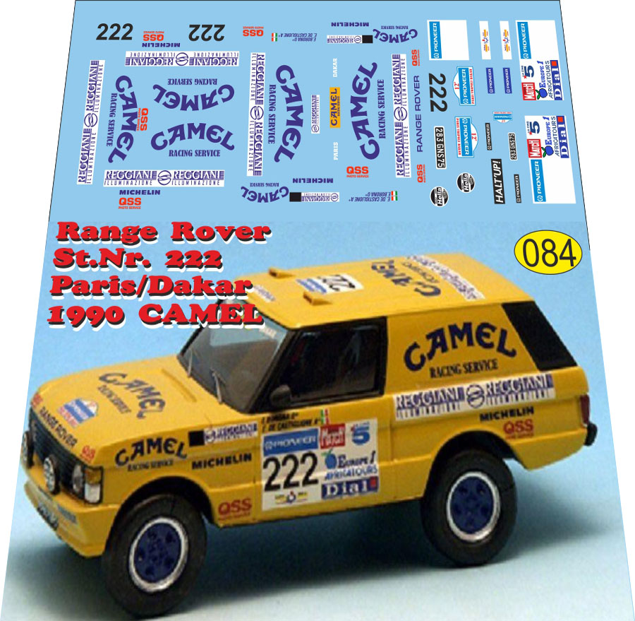 1:43 Набор декалей LAND ROVER Range Rover Camel rally Dakar 1990 - U084