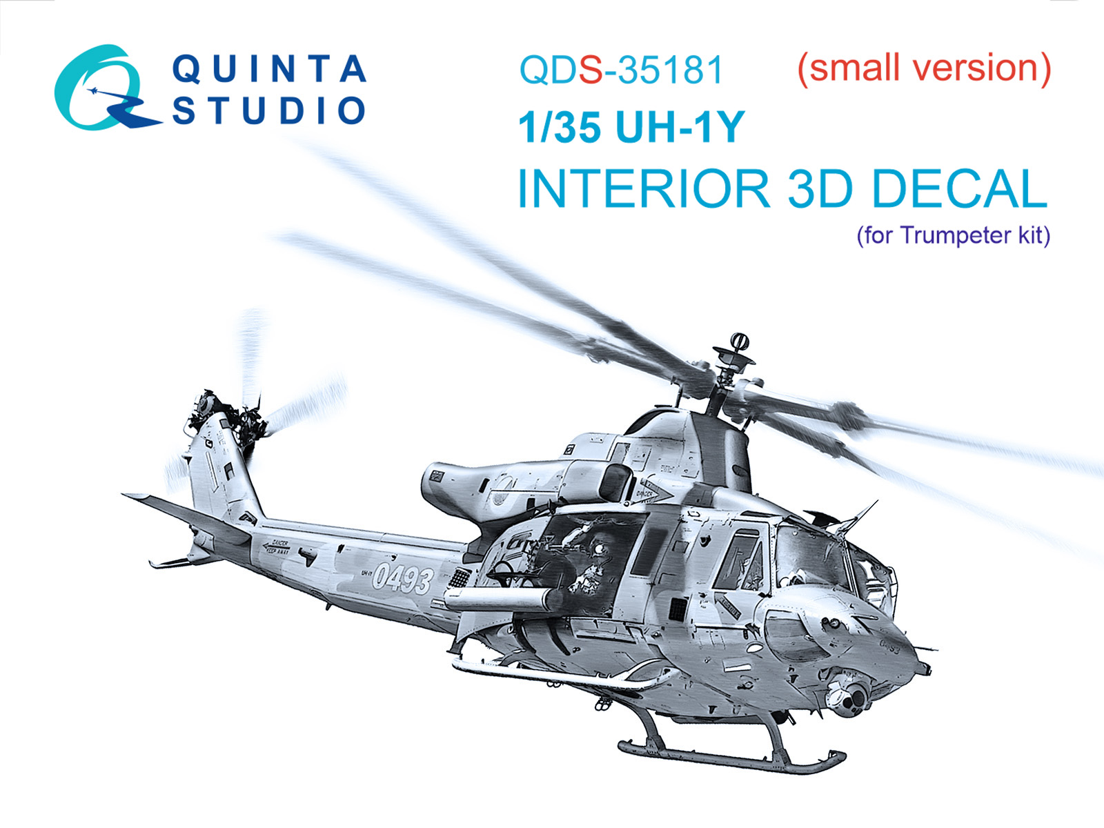 1:35 3D Декаль интерьера кабины UH-1Y (Trumpeter) (малая версия) - QDS-35181
