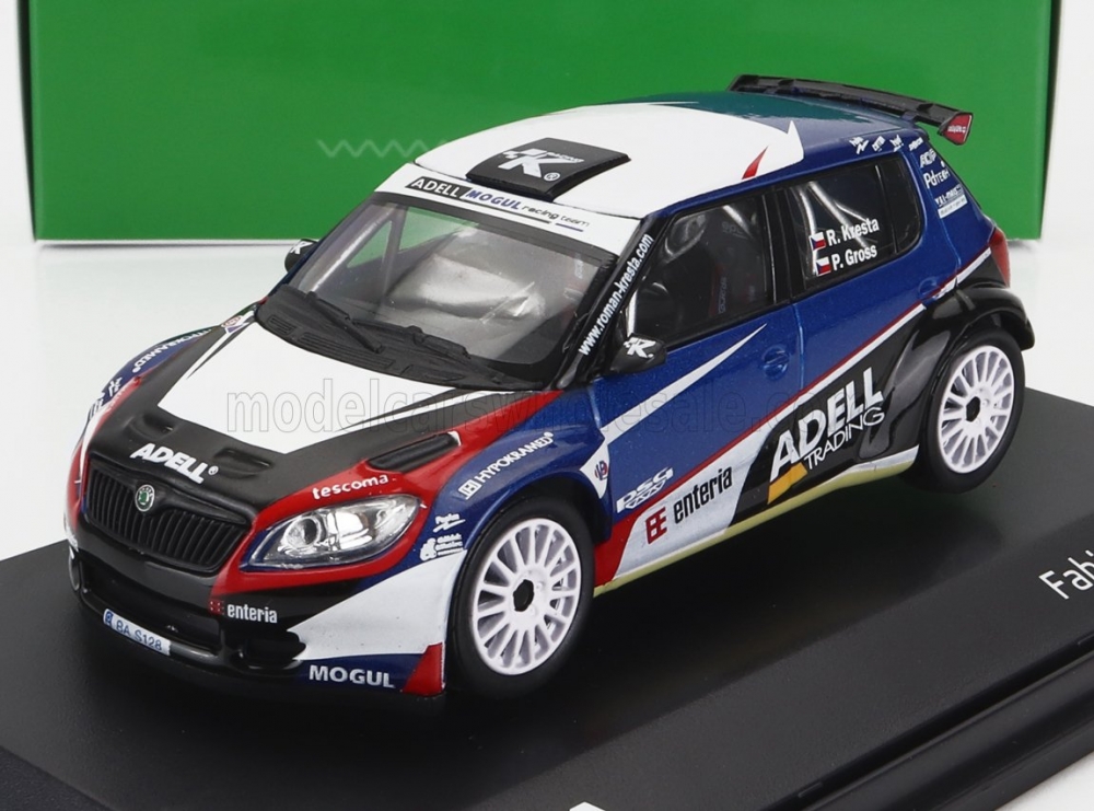 1:43 SKODA Fabia Ii Fl S2000 Team Adell Mogul Racing N0 Rally (2010) R.Kresta - P. Gross, Blue White Black - 604TK