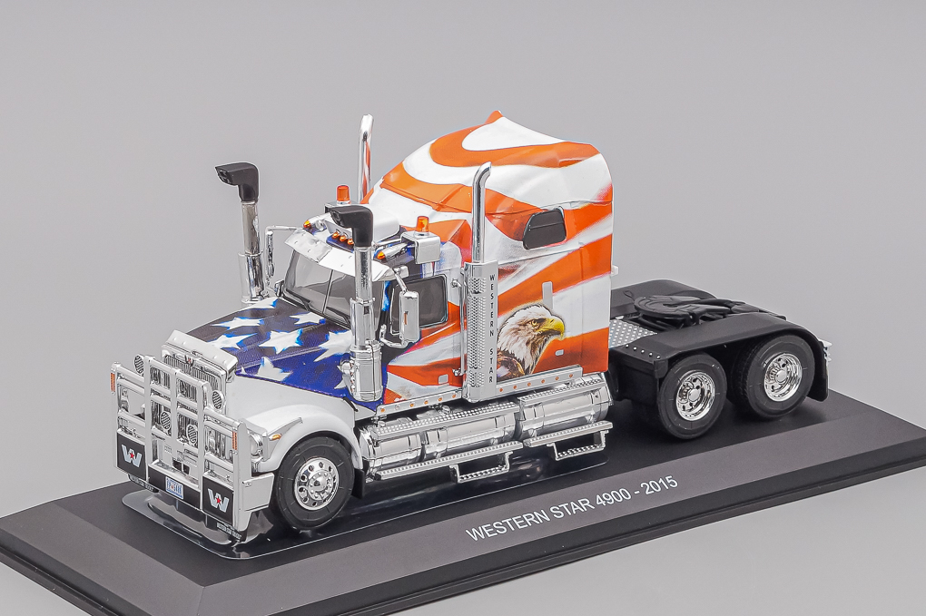 1:43 (Уценка!) WESTERN STAR 4900 Tractor Truck 3-assi (2015) - American Eagle, White Blue Red - TTC002-Z3