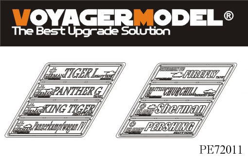 1:72 WWII Famous Tank Name Plate 1 (8 Tanks) - PE72011