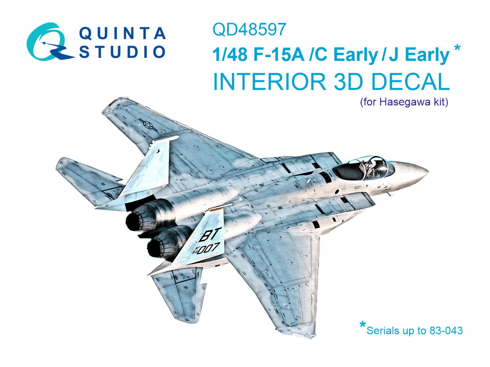 1:48 3D Декаль интерьера кабины F-15A/F-15C Early/F-15J Early (Hasegawa) - QD48597