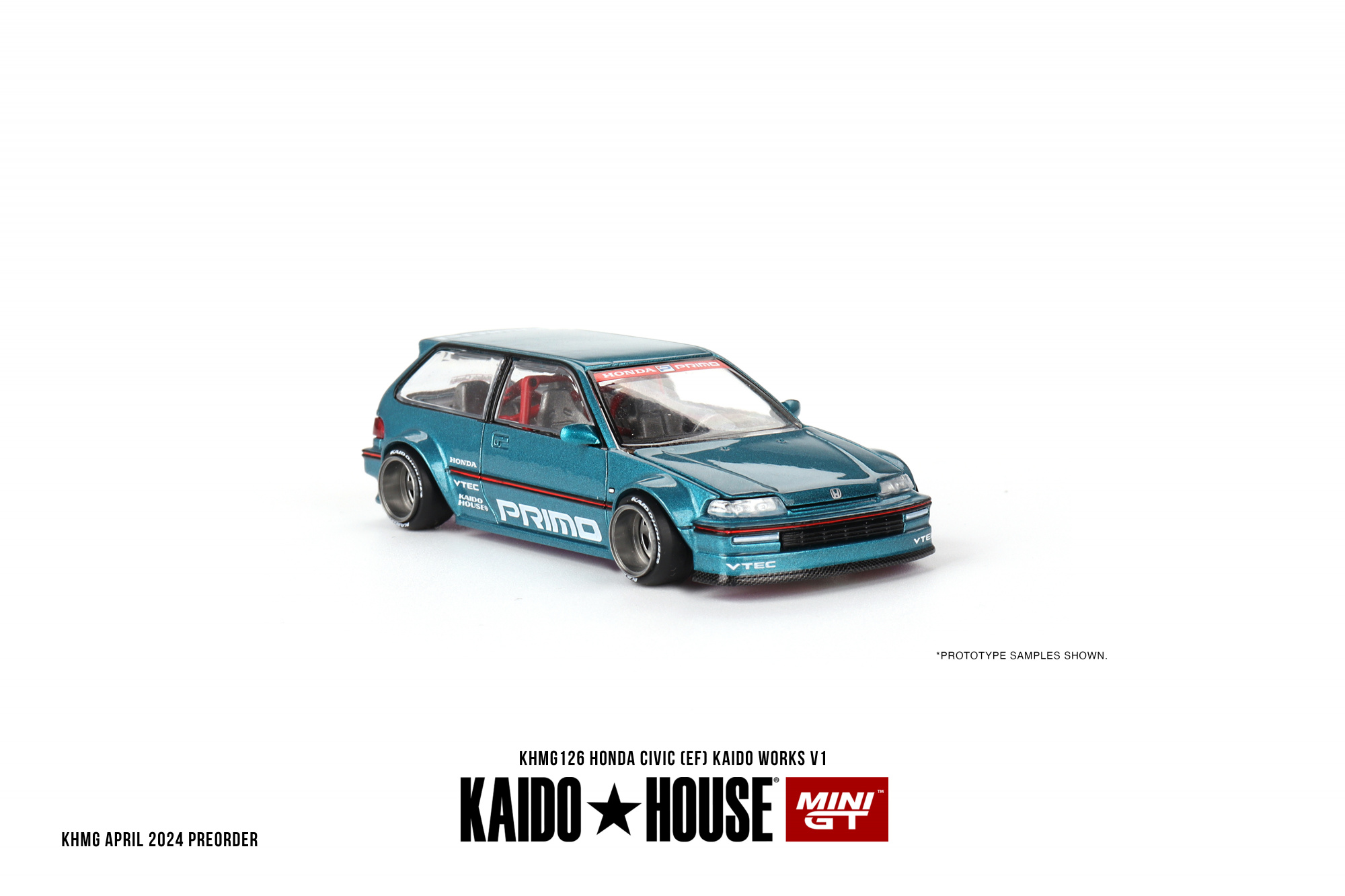 1:64 (Б/У) HONDA Civic (EF) 'Kaido Works V1' - KHMG126-X1