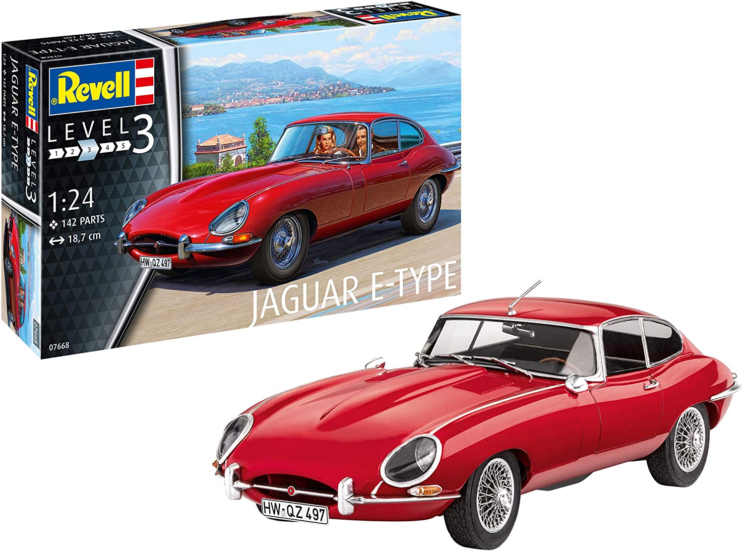 1:24 Сборная модель Спортивный автомобиль Jaguar E-Type (Coupé) - 07668