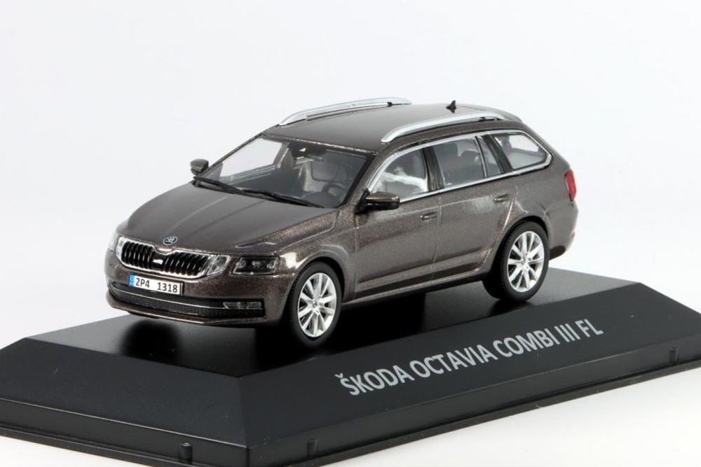 1:43 SKODA Octavia Combi III FL (2018), brown - DEKALEJDOSKOP134