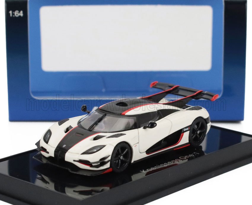 1:64 KOENIGSEGG 1 One (2014), White Black Carbon Red - 20041