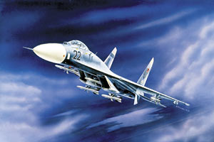 1:72 Сборная модель Истребитель - бомбардировщик Су-27 - 7206
