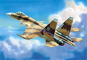 1:72 Сборная модель Российский истребитель Су-37 - 7241