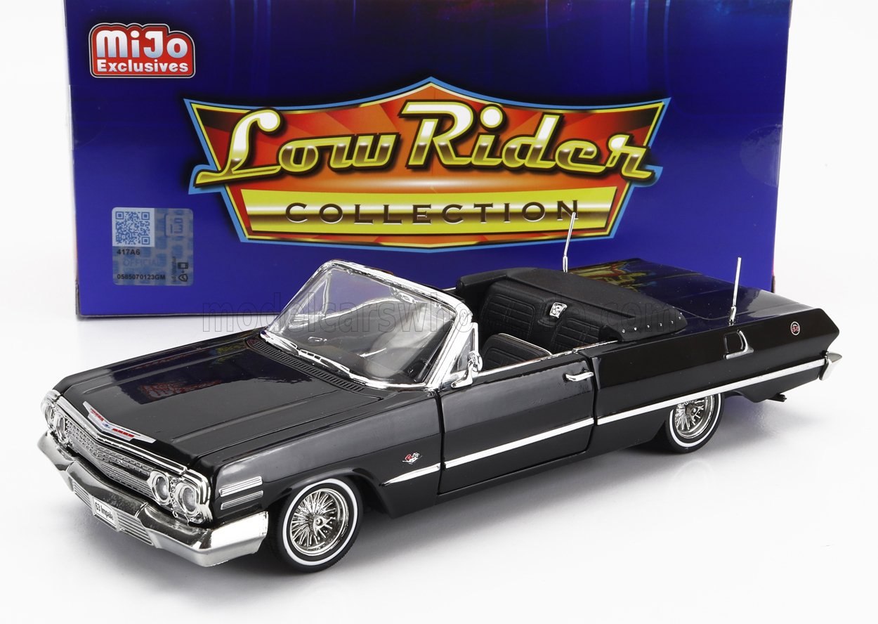 1:24 CHEVROLET Impala Cabriolet Open Low Rider (1963), Black - 22434LRW-BK