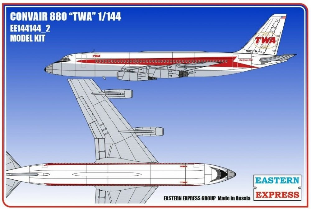 1:144 Сборная модель Авиалайнер Convair 880 TWA - 144144-2