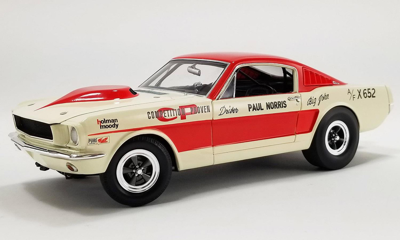1:18 FORD Mustang A/fx Coupe №0 Holman Moody (1965) Paul Norris, White Red - A1801855-X1