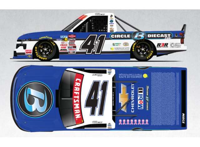 1:24 CHEVROLET Silverado #41 Josh Bilicki *Circle B Diecast*, white/blue 2025 - T412524PBSJ3
