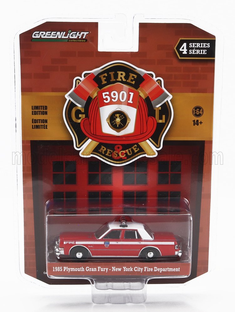 1:64 PLYMOUTH Gran Fury Fdny Fire Engine (1985), Red White - 67050C
