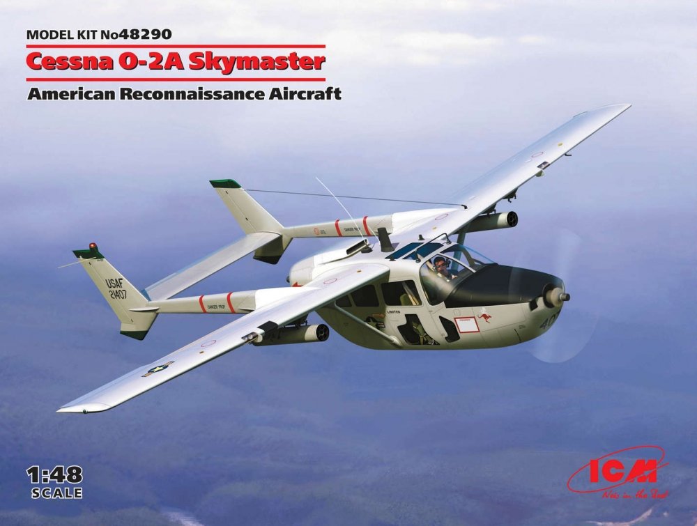 1:48 Сборная модель Cessna O-2A Skymaster, Американский самолет-разведчик - 48290