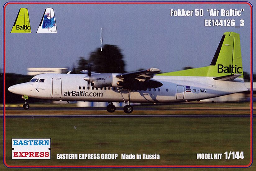 1:144 Сборная модель Пассажирский самолет Fokker F-50 (Air Baltic) - 144126-3