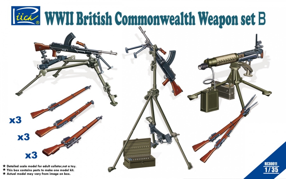 1:35 Сборная модель WWII British Commonwealth Weapon Set B - RE30011