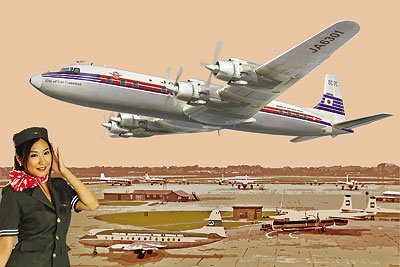 1:144 Сборная модель Самолет Douglas DC-7C Japan Air Lines - 303
