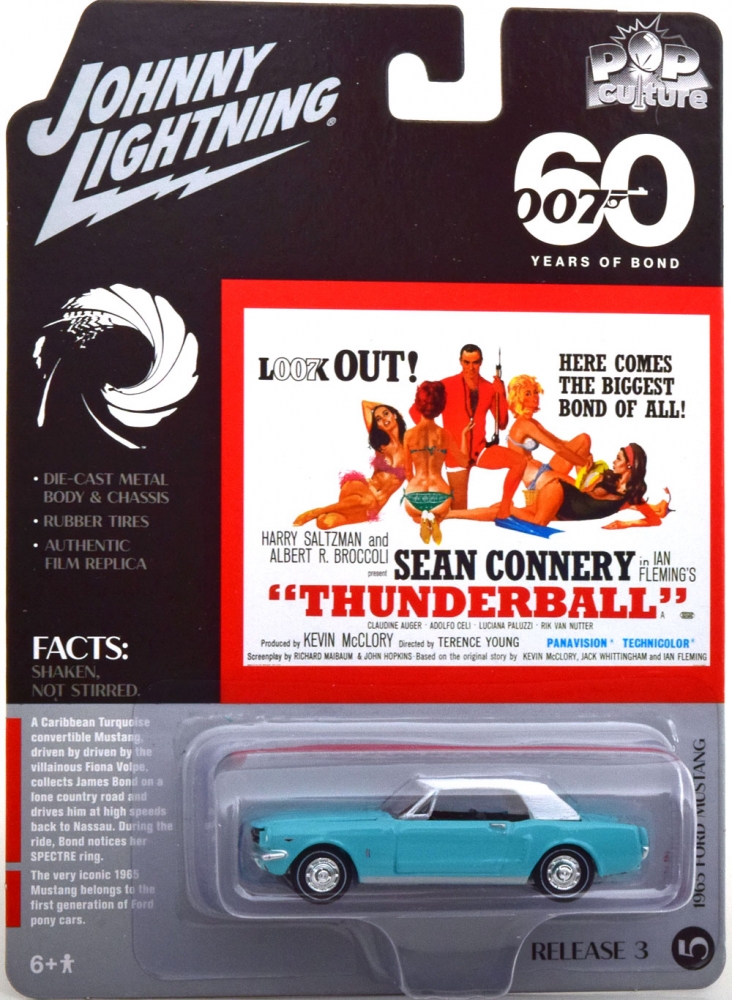 1:64 FORD Mustang Cabrio from the movie 007 Thunderball (1965), turquoise white - JLPC008