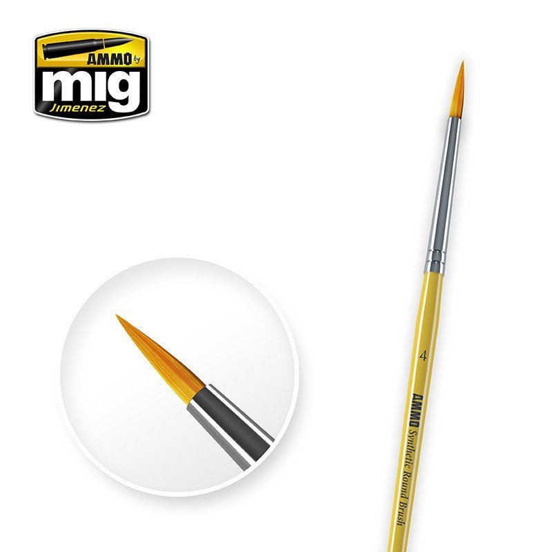 4 SYNTETIC ROUND BRUSH - AMIG8615