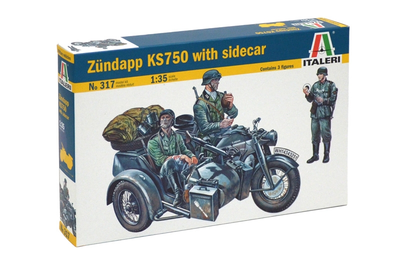 1:35 Сборная модель Мотоцикл Zundapp KS750 with sidecar - 0317
