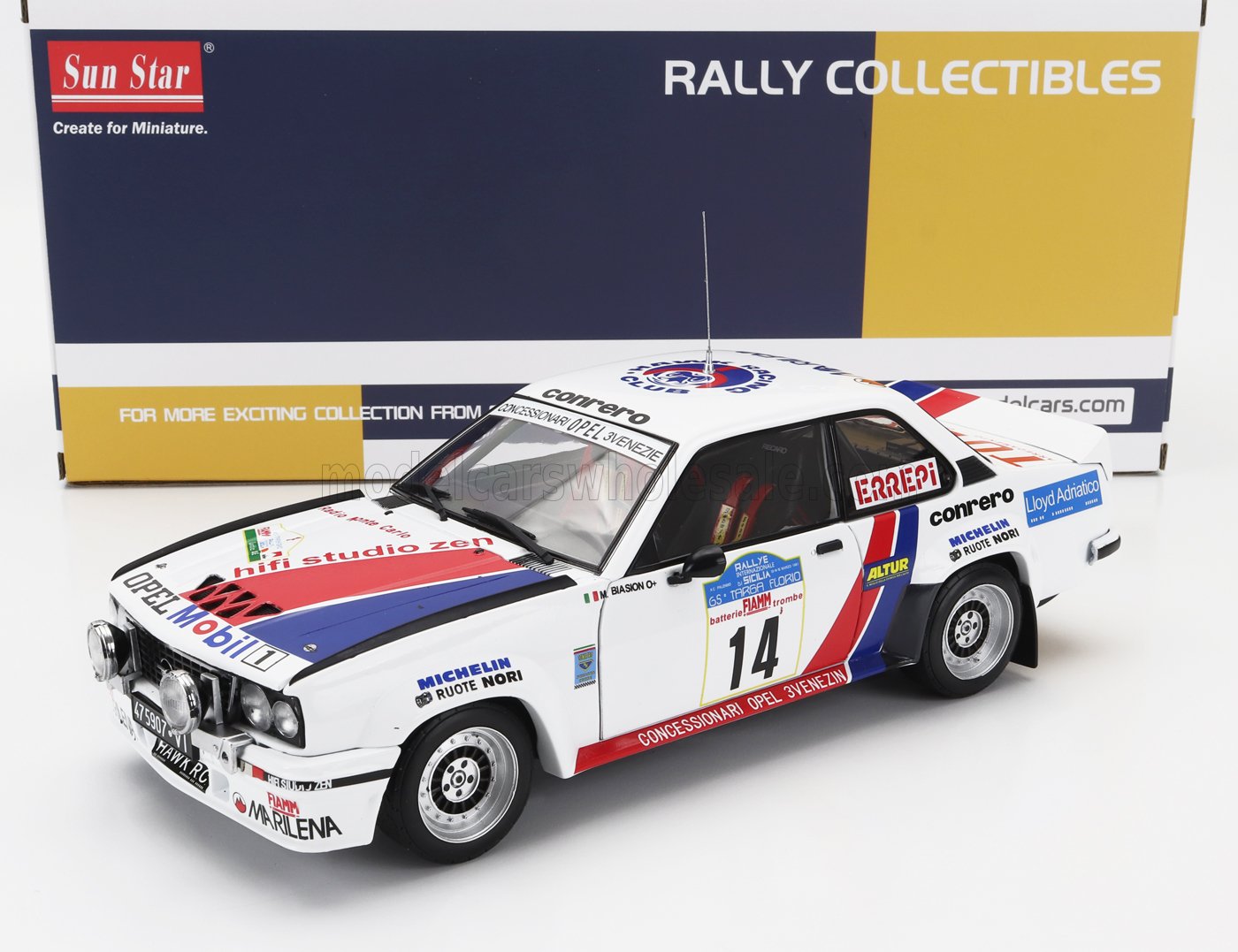 1:18 OPEL Ascona 400 Rally №14 Rally Targa Florio (1981) Miki Biasion - Tiziano Siviero, White Blue Red - 5394