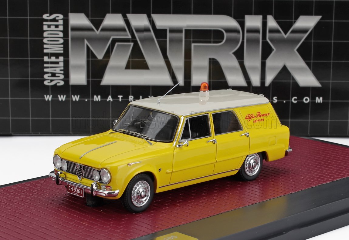 1:43 ALFA ROMEO Giulia Sw Station Wagon Alfa Romeo Service (1967), Yellow White - MX40102-163