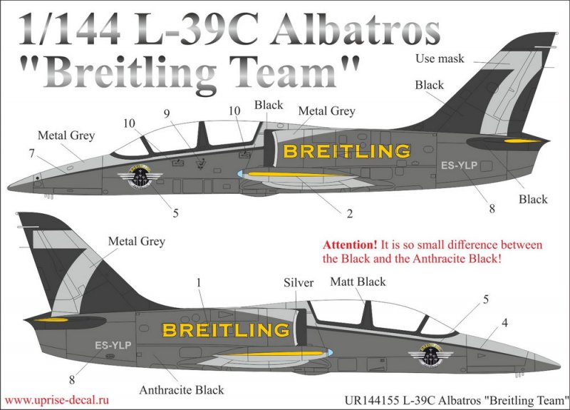 1:72 Декаль для L-39C Albatros 'Breitling Team' - UR72155