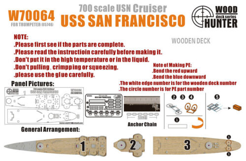 1:700 Набор деталей WWII Heavy Cruiser USS San Francisco - W70064