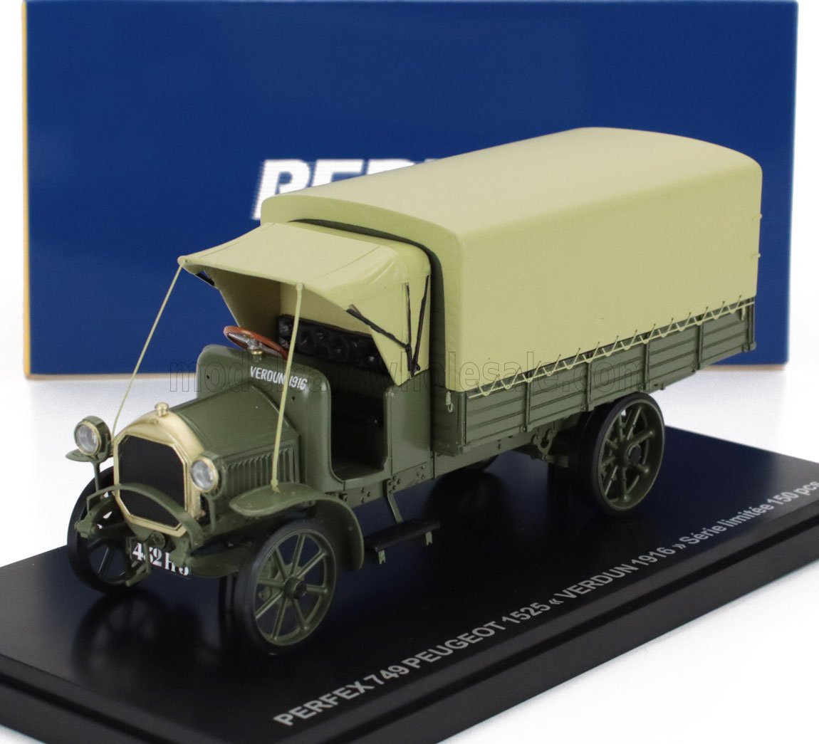1:43 PEUGEOT 1525 Truck Telonato Verdun (1916), Military Green Beige - PE749