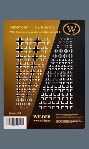 1:35 Сухая декаль WWII German crosses for vehicles.Variant 1 - HDF-DT-3501