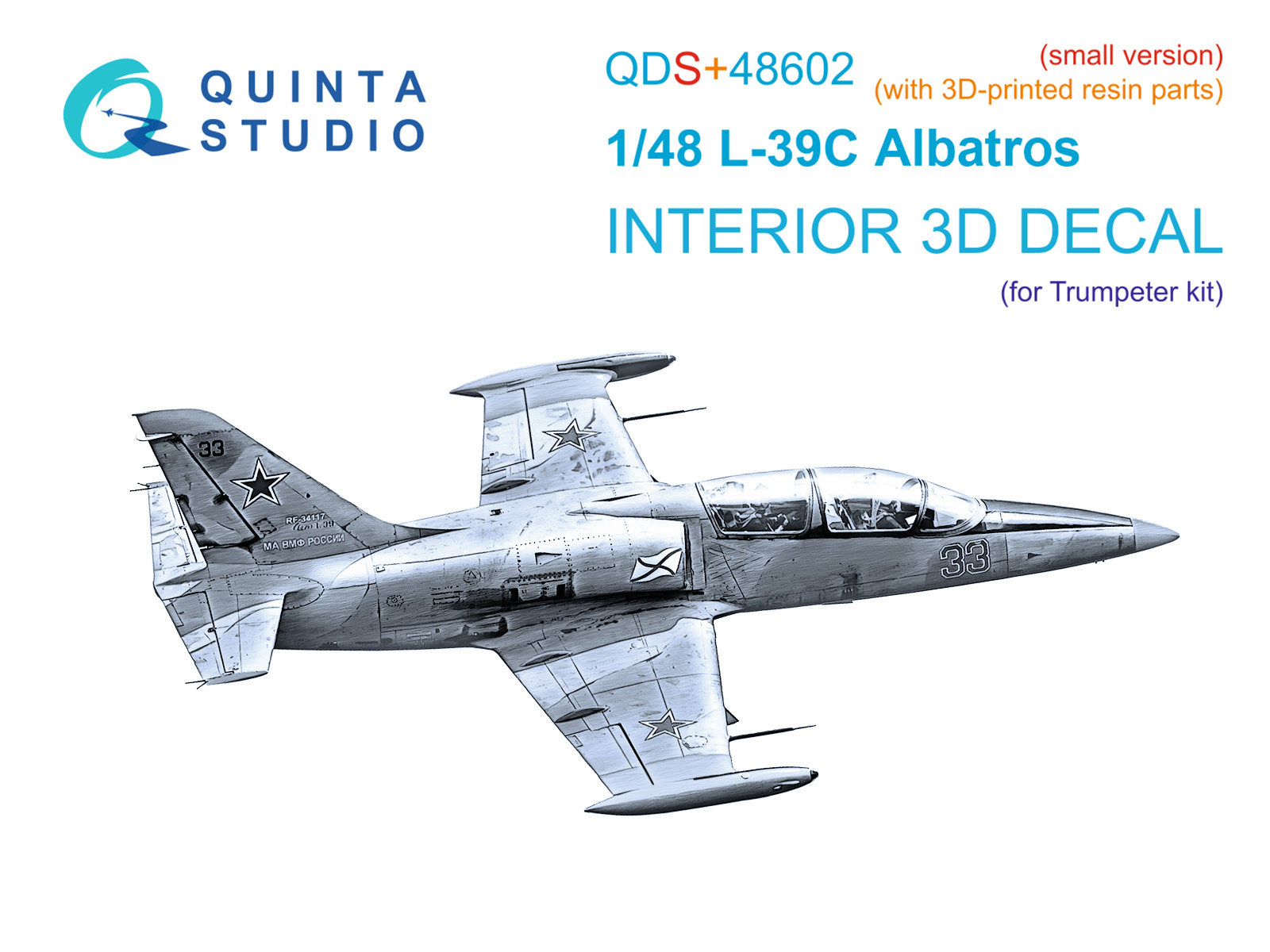 1:48 3D Декаль интерьера кабины L-39C (Trumpeter) (малая версия) (с 3D-печатными деталями) - QDS+48602