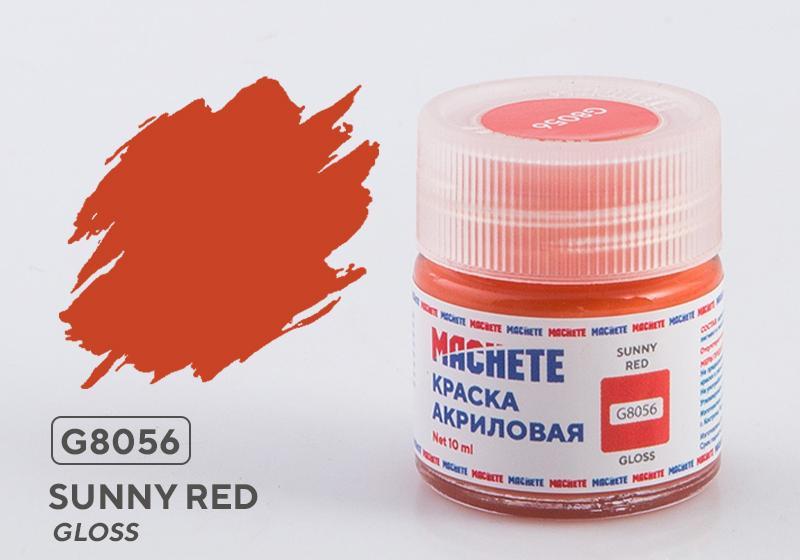 Краска акриловая Солнечный красный (Sunny red), 10 мл - G8056