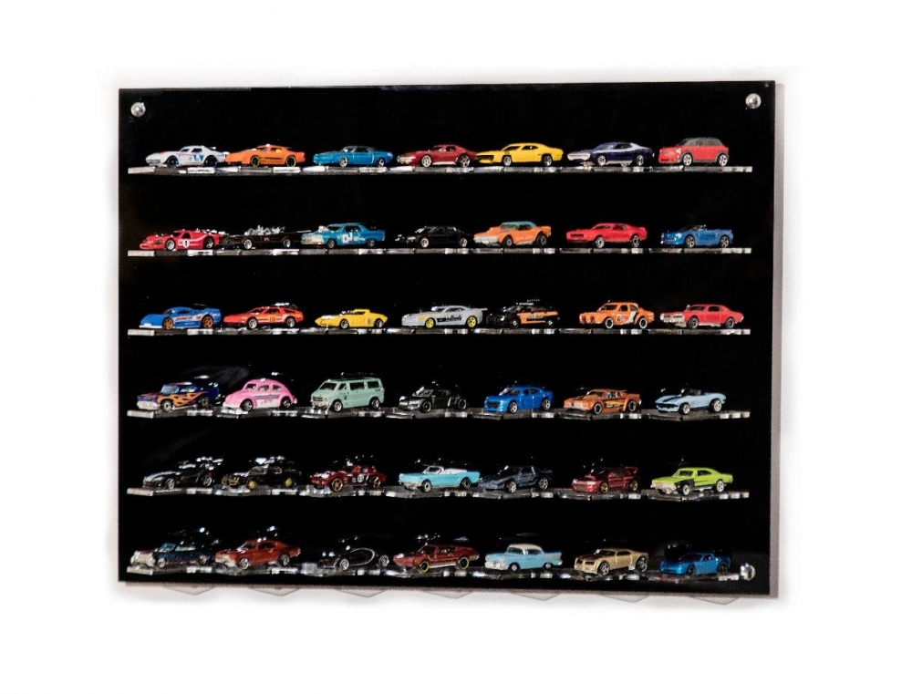 1:64 VETRINA DISPLAY BOX Espositore - For 42 Cars 1/64 Lungh.lenght Cm 61.0 X Largh.width Cm 12.0 X Alt.height Cm 47.0 (altezza Utile Tra I Ripiani Cm 8.0 Inner Height Among Shelves), Plastic Display - ATL40115