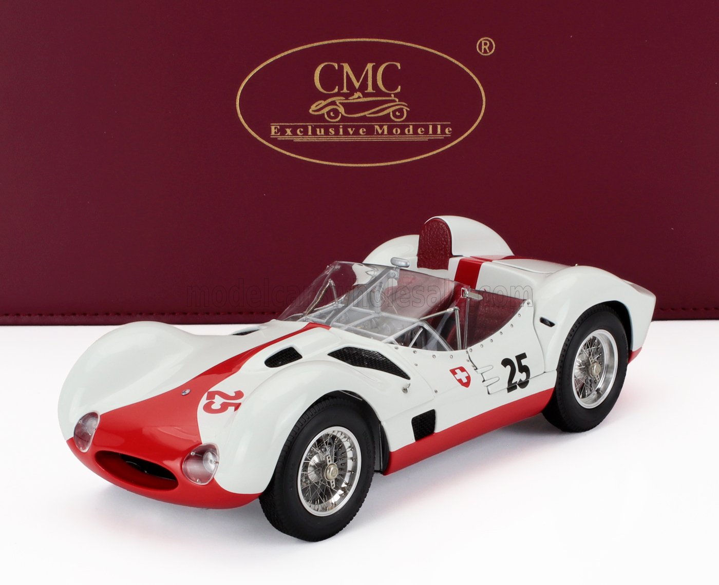 1:18 MASERATI Tipo 61 2.9l S4 Spider Birdcage №25 Winner Pensacola Florida Scca (1960) Gaston Andrey, White Red - M-279