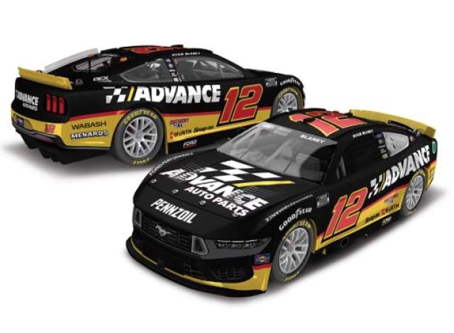 1:24 FORD Mustang #12 Ryan Blaney *Advance* black/white/red 2024 - C122422ADVRB