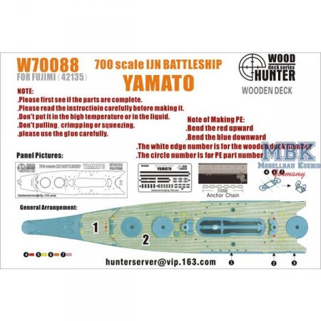 1:700 Набор деталей WWII IJN Battleship YAMATO (Fujimi 42135) - W70088