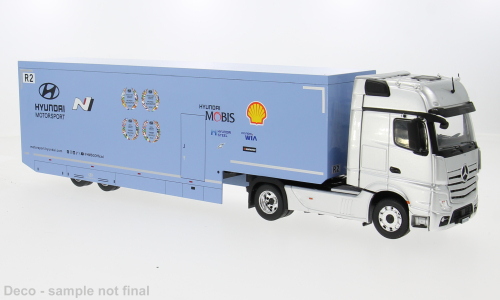 1:43 MERCEDES BENZ Actros MP4 1851 BigSpace с полуприцепом 'Hyundai Shell Mobis WRT' 2024 - TTR036