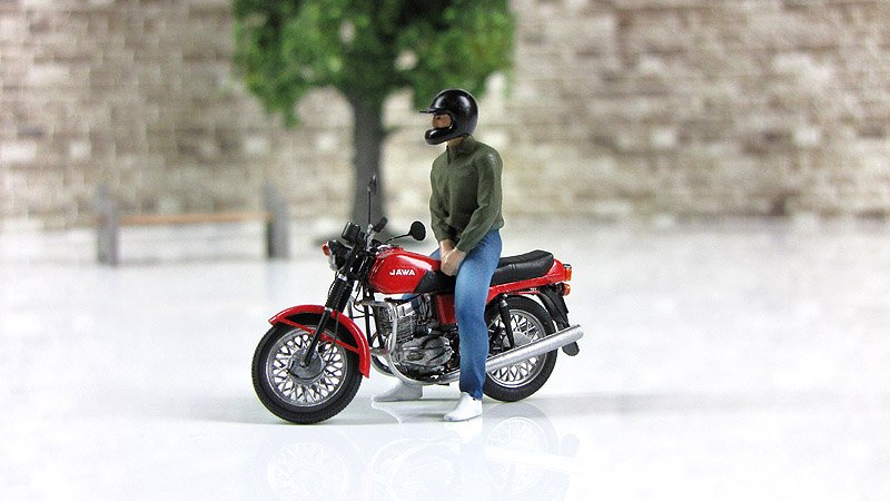 1:43 Водитель Максим (для Ява-350) черный шлем - motomaksim2