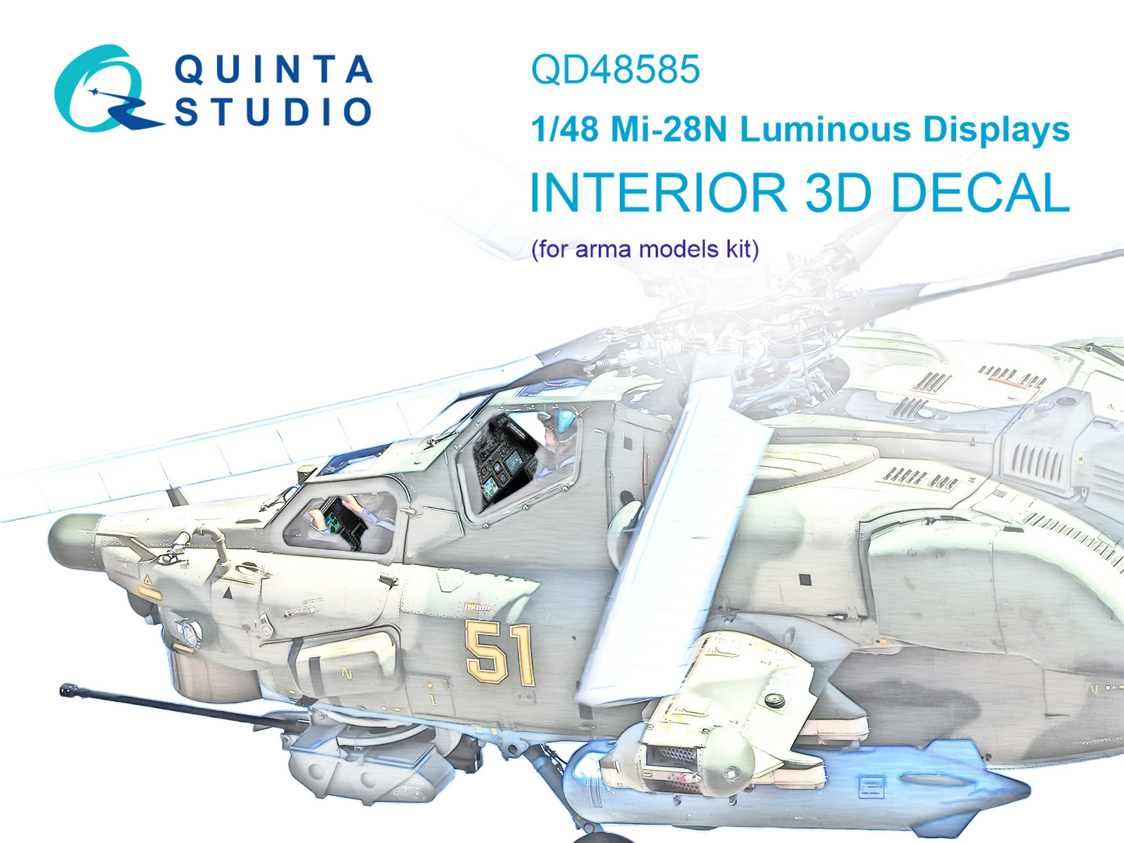 1:48 3D Декаль Ми-28H включенные дисплеи для наборов QD48584/QDS-48584 (Arma Models) - QD48585