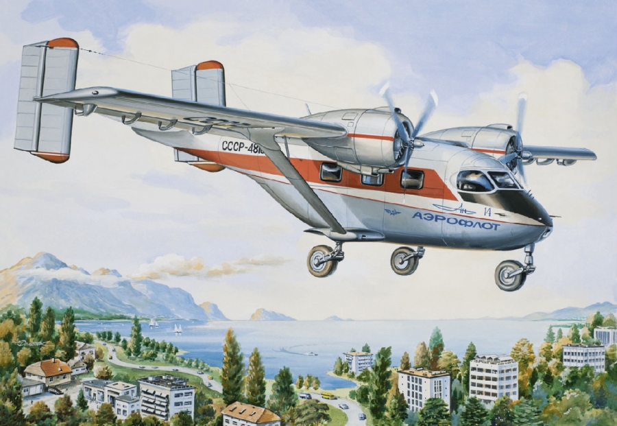 1:144 Сборная модель Пассажирский самолет Ан-14 Аэрофлот - 14437