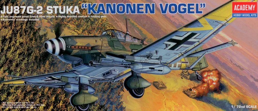 1:72 Сборная модель Самолет Ju-87G-2 Ханс-Ульрих Рудель - 12404