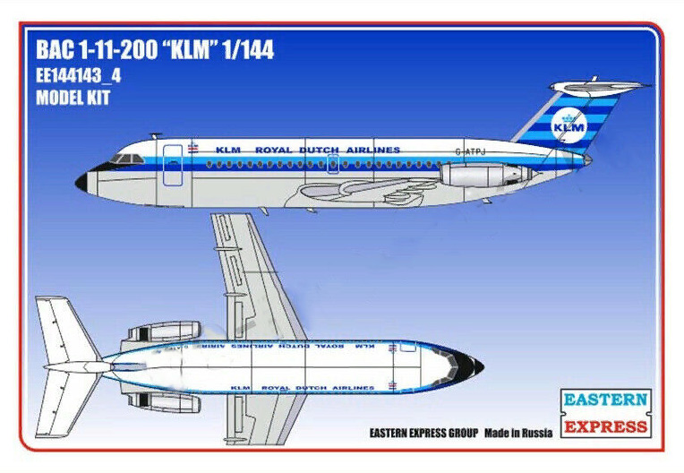 1:144 Сборная модель Авиалайнер BAC 1-11-200 KLM - 144143-4
