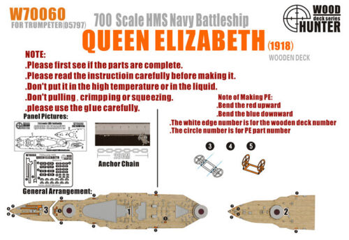 1:700 Набор деталей WWII Battleship HMS Queen Elizabeth 1918 - W70060