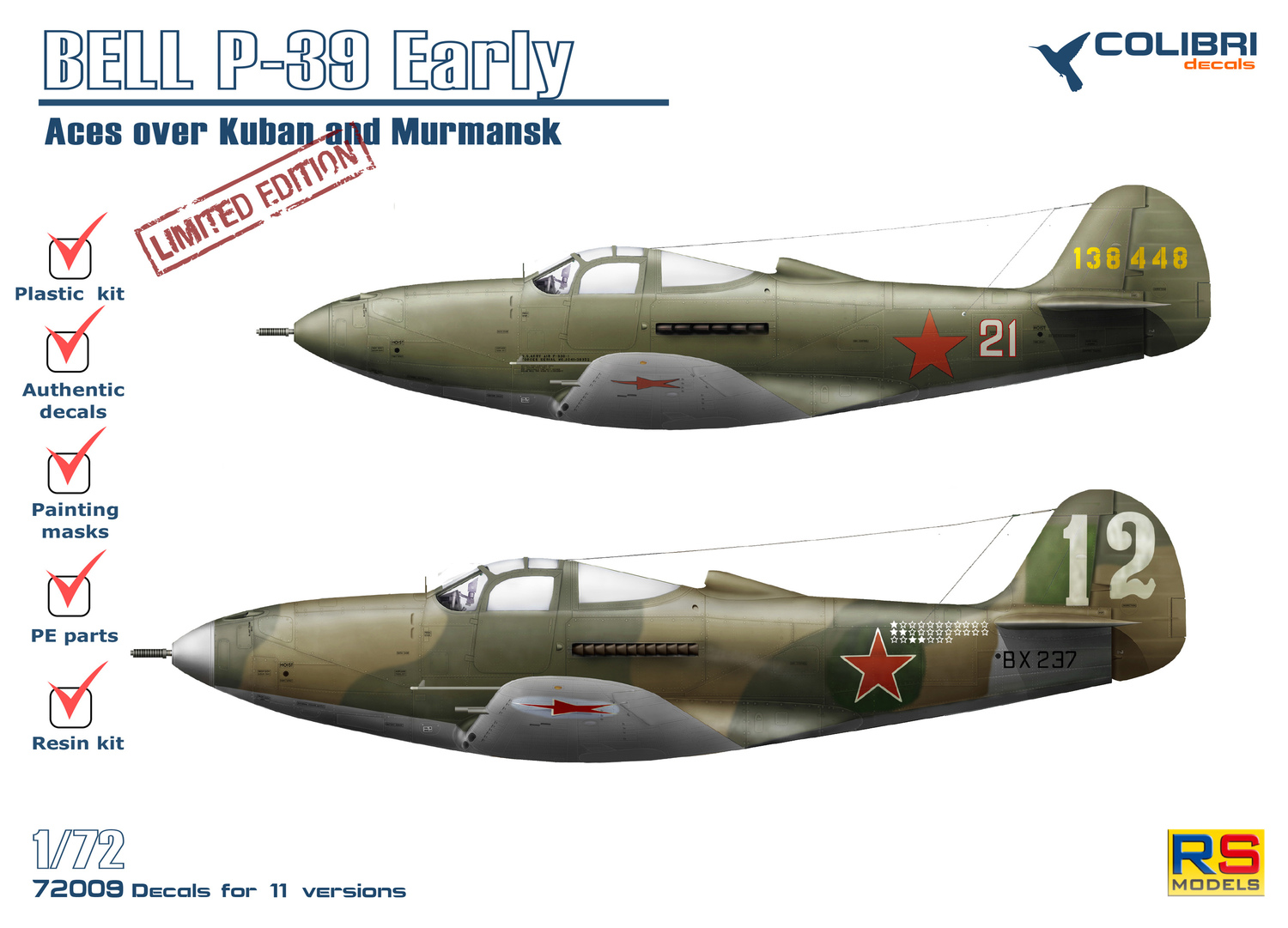 1:72 Сборная модель Bell Р-400/ Р-39 D Airacobra - 72009M