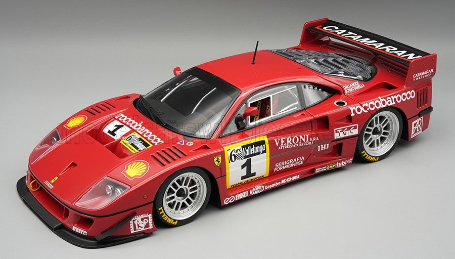 1:18 FERRARI F40 LM 3.5L TURBO V8 N 1 Winner 6h Vallelunga Gold Cup (1996) Domenico Mimmo Schiattarella - Luciano Della Noce - Open Rear Trunck And Engine part - Close With magnetic system - TM18-429C