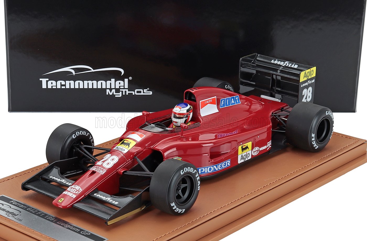 1:18 FERRARI F1 642 №28 Belgium Gp (with Pilot Figure) (1991) Jean Alesi, Red Black - TMD18-335C