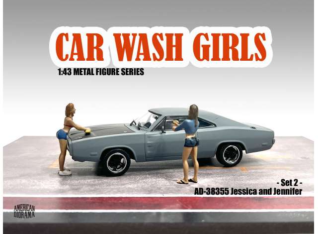 1:43 FIGURES SET 2X CAR WASH GIRLS - JESSICA & JENNIFER, VARIOUS - 38356
