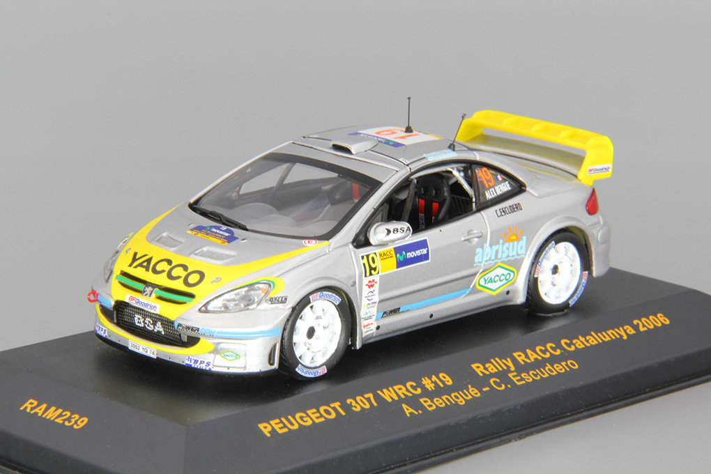 1:43 PEUGEOT 307 WRC #19 A.Bengue-C.Escudero RACC Catalunya (2006), silver - RAM239